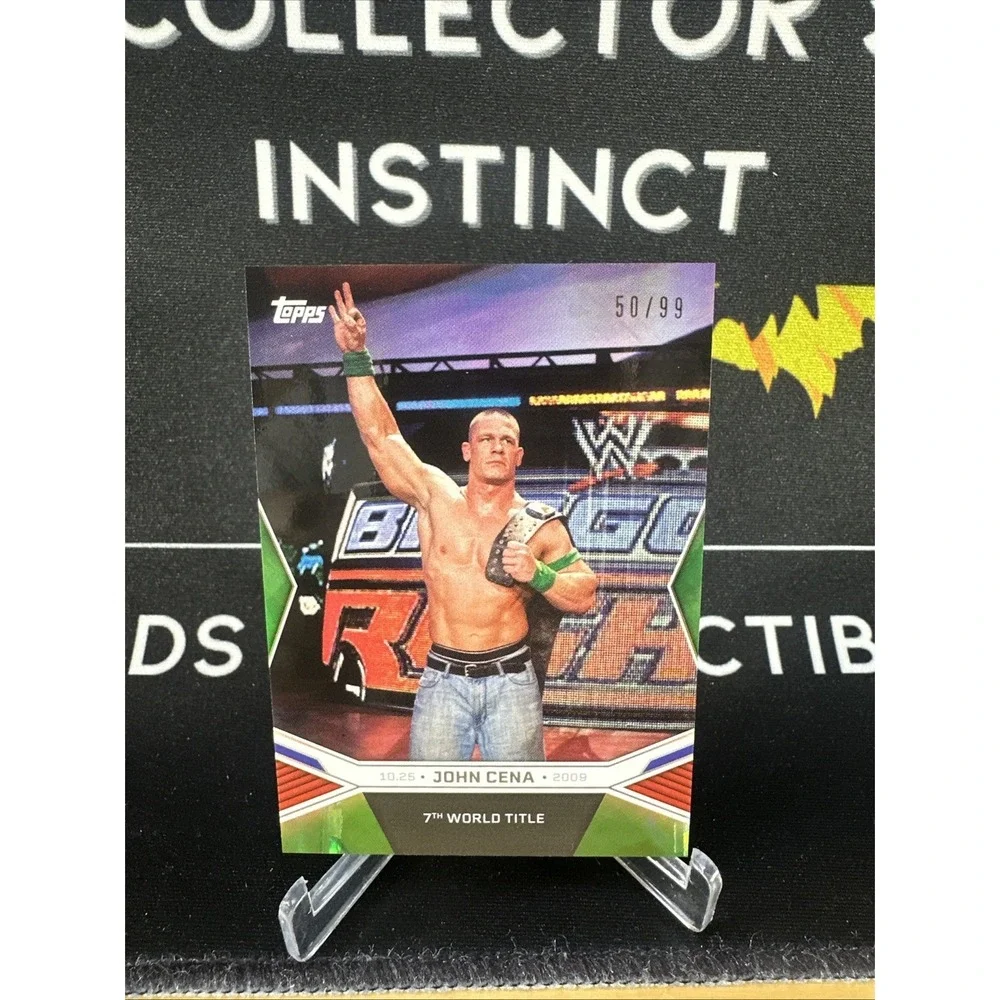 2025 Topps John Cena Commemorative Collection 7th World Title Green #9 /99